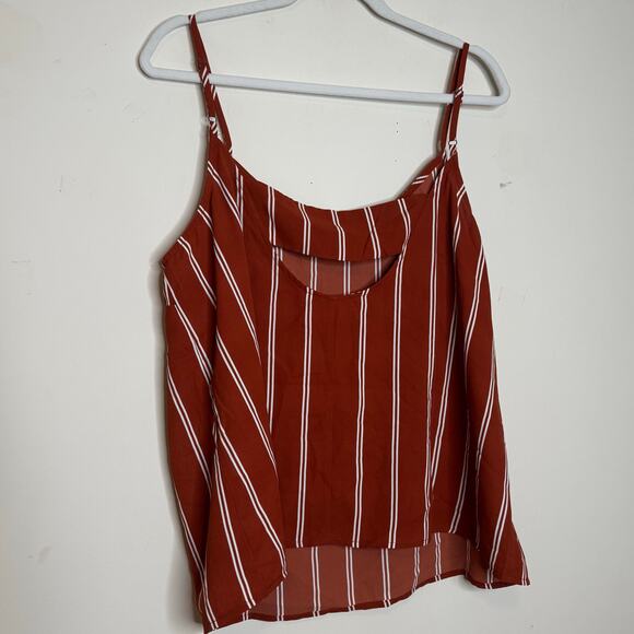41 Hawthorn V-Neck Tank Top XL NWT Red White Stripe Sleeveless Adjustable Straps - Picture 4 of 8